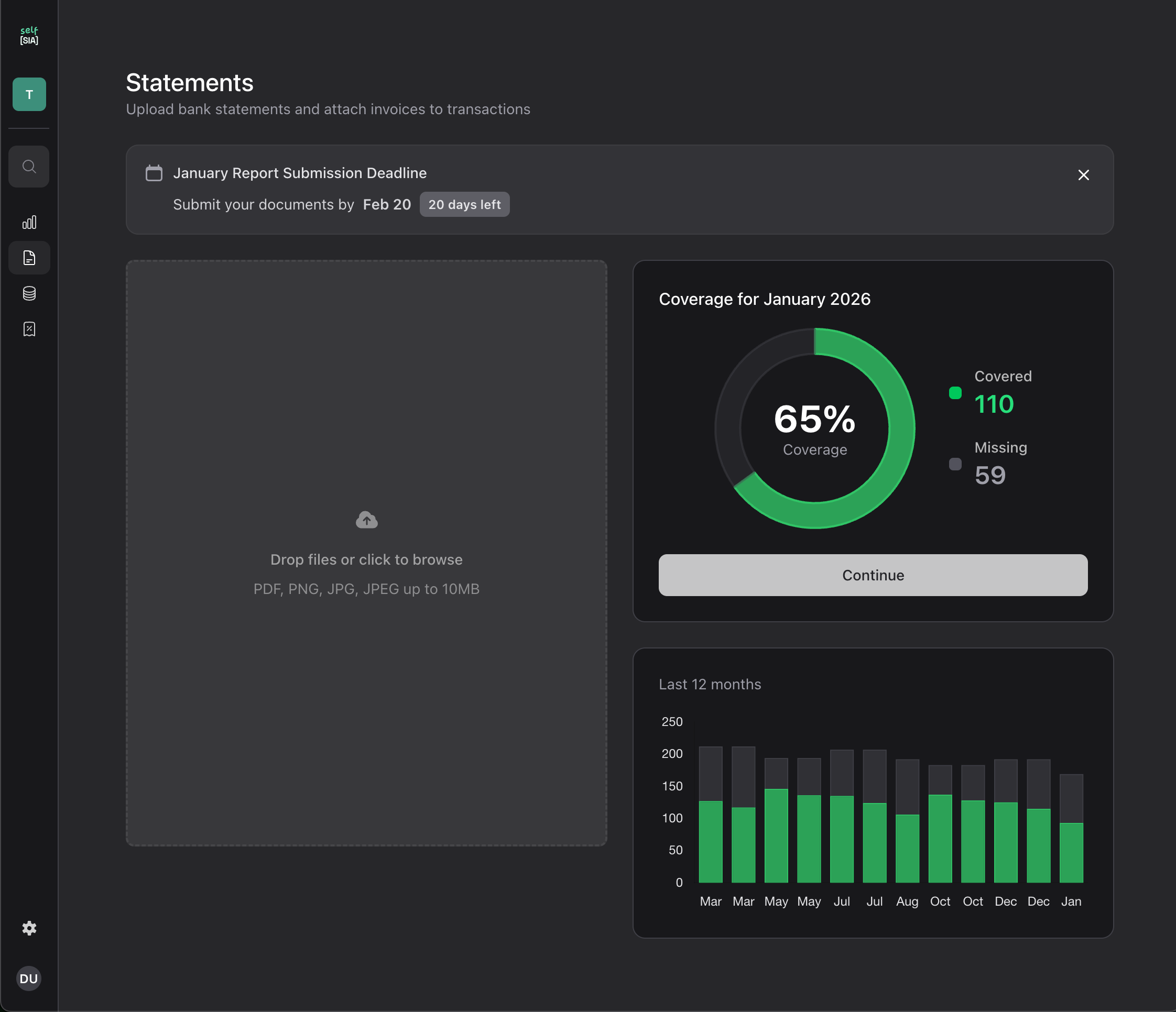 Statements - Upload and track document coverage